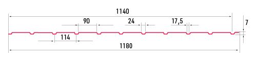 Trapézový plech Hornval T7 Elevace Polyester Gloss 0,7 mm