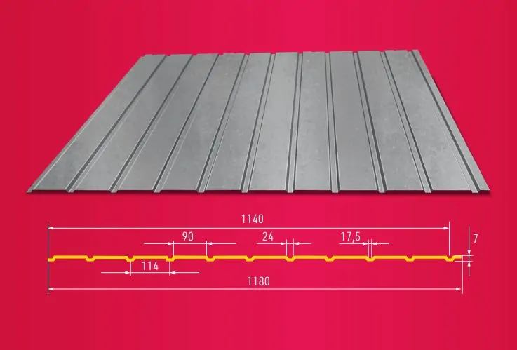 Trapézový plech Hornval T7 Elevace Polyester Gloss 0,7 mm