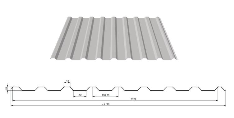 Blachotrapéz trapézový plech T20 plus Polyester Standard 0,5 mm
