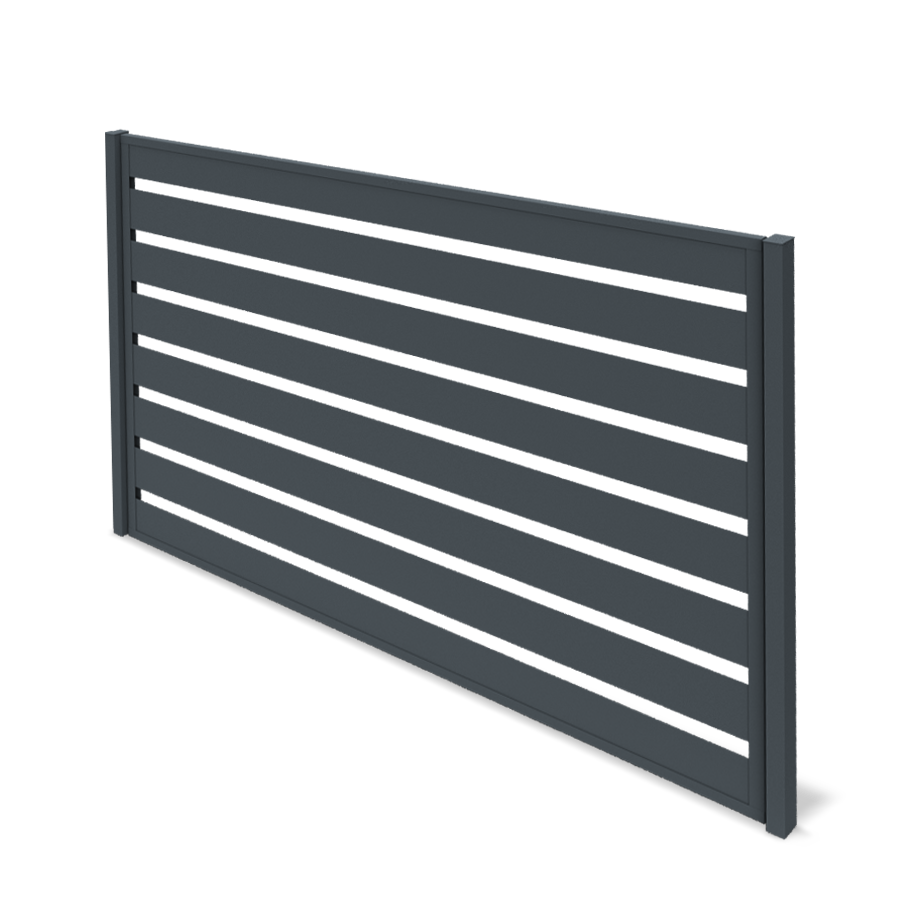 Hornval Plotový panel s lamelami 150 x 200 cm antracit RAL 7016 MAT 